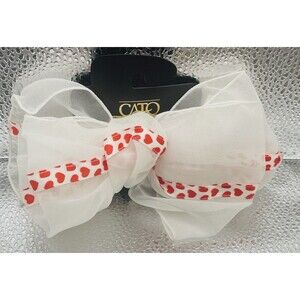Cato  Heart Ribbon Hair Clip Bow Ribbon Accessory